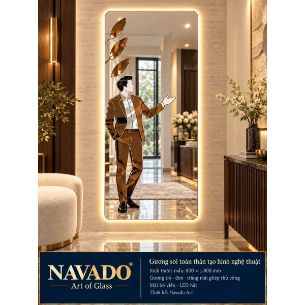 Gương phòng tắm vát góc LED NAVADO