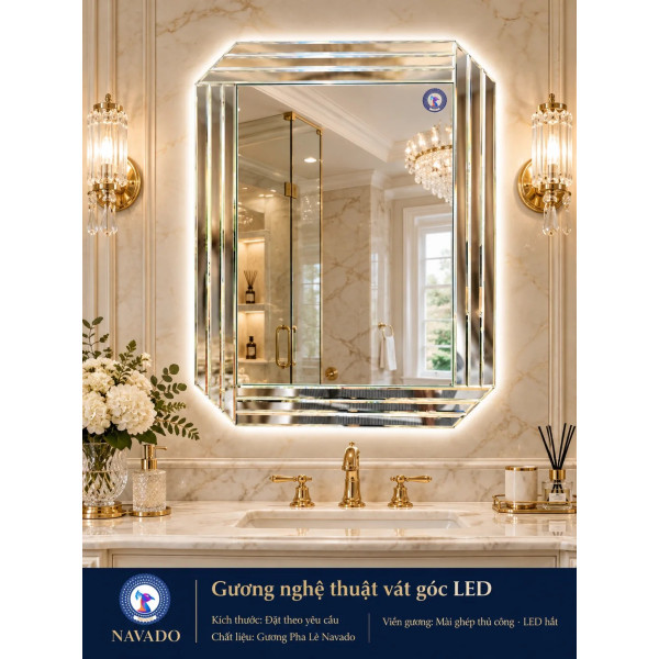 Gương phòng tắm vát góc LED NAVADO