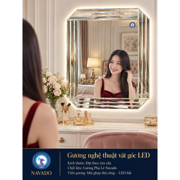 Gương phòng tắm vát góc LED NAVADO