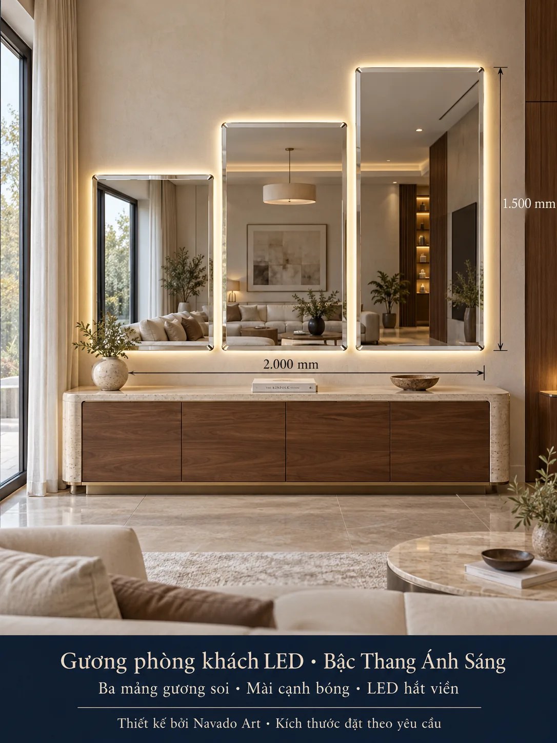 Gương nghệ thuật LED Bậc Thang NAVADO