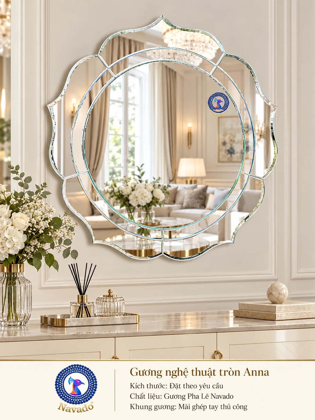 Gương trang trí Anna tròn NAVADO