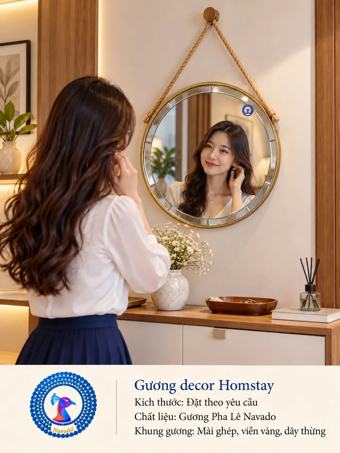 Gương trang trí Homestay NAVADO