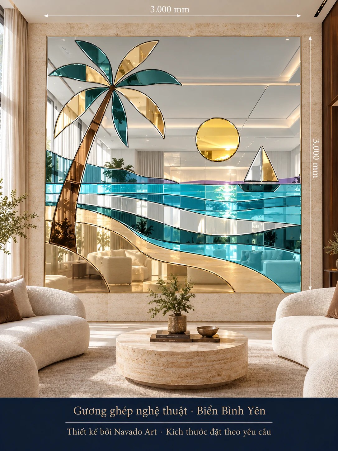 Gương nghệ thuật Biển Bình Yên NAVADO