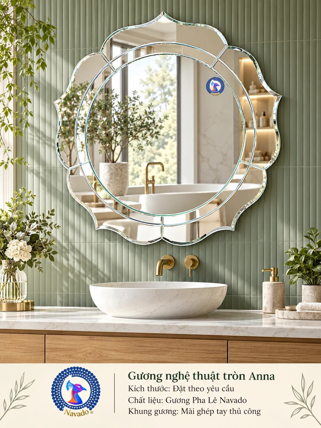 Gương phòng tắm Anna tròn NAVADO