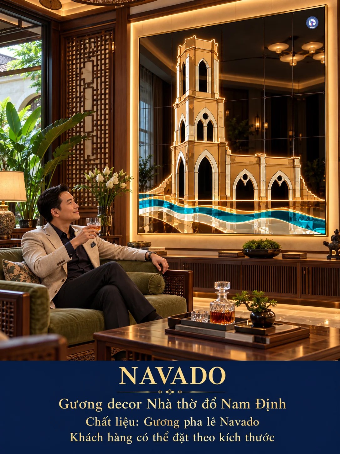 Gương nghệ thuật Nhà thờ đổ Nam Định NAVADO