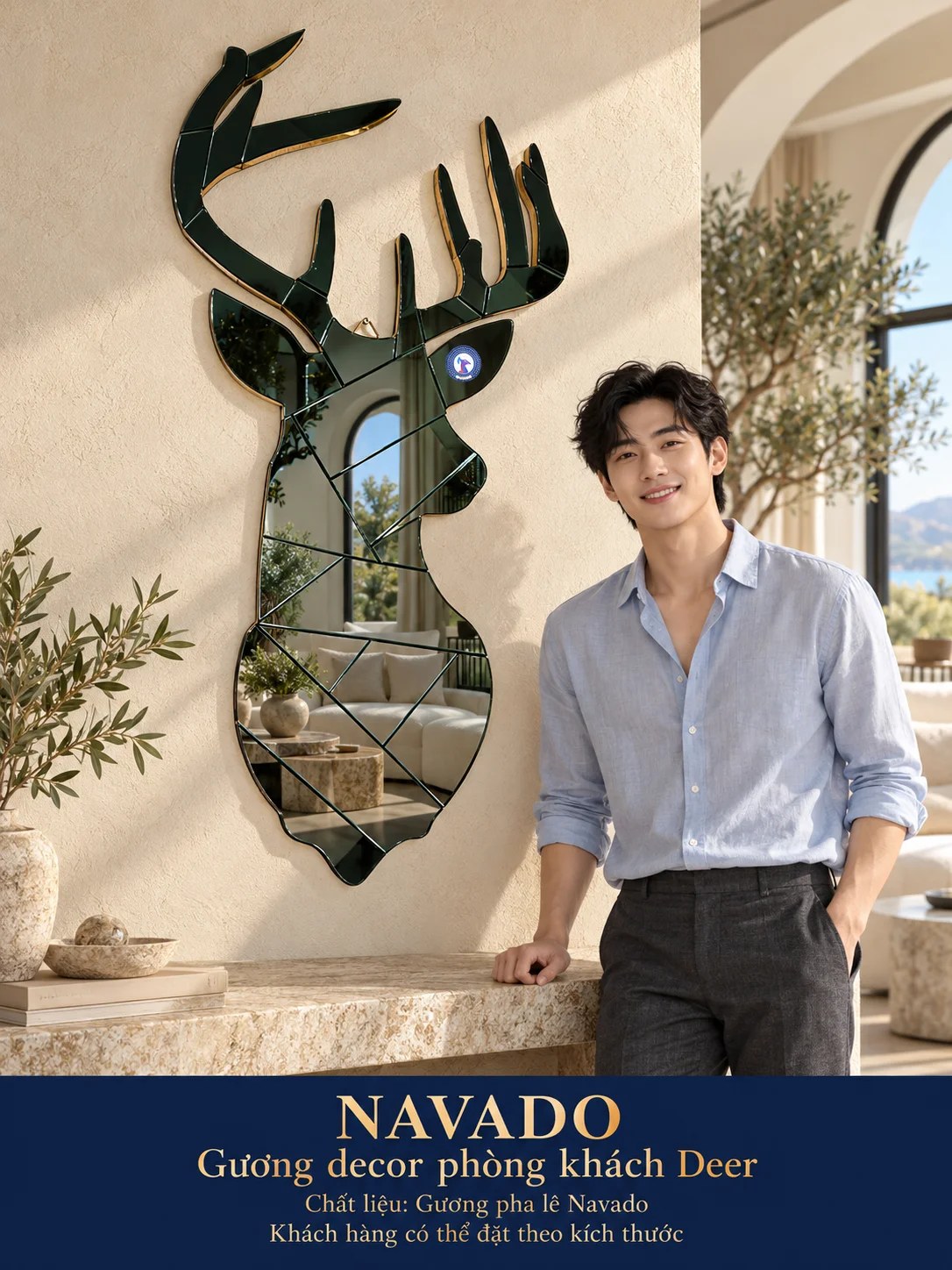 Gương nghệ thuật Deer NAVADO phòng khách