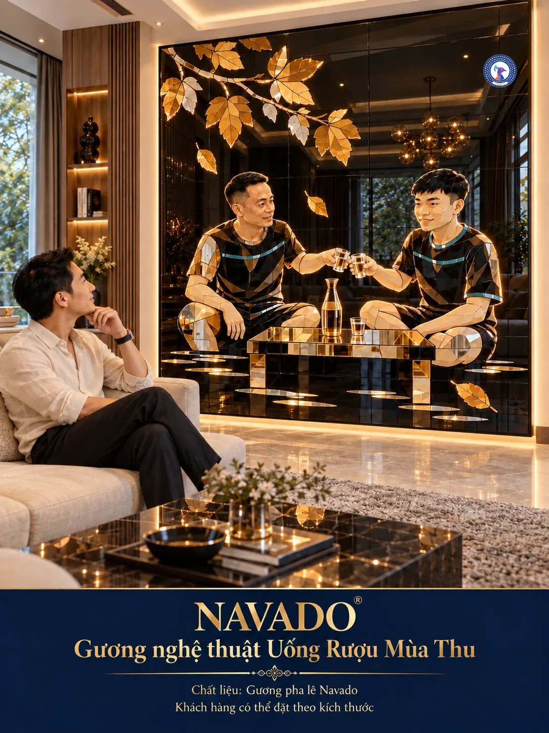 Gương nghệ thuật Uống Rượu Mùa Thu NAVADO