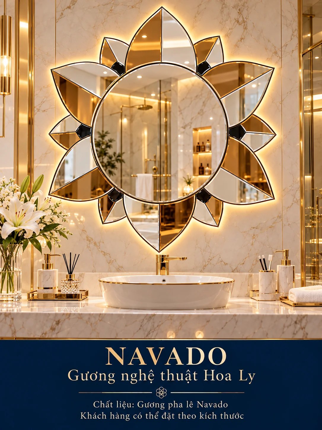 Gương phòng tắm Hoa Ly NAVADO