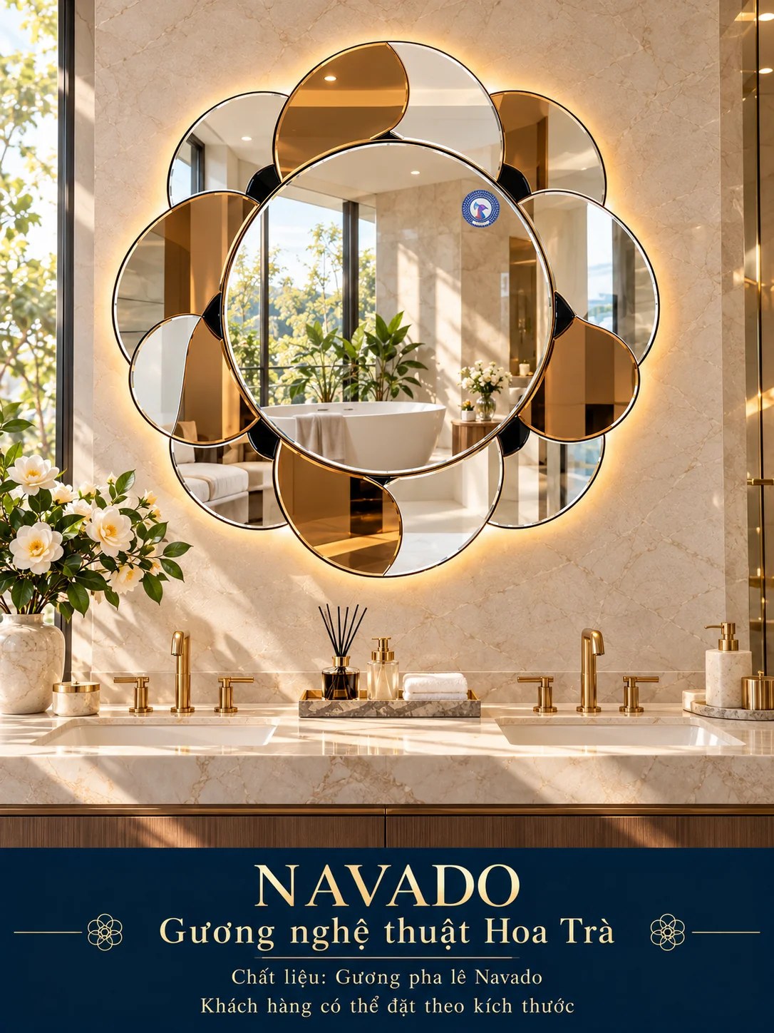 Gương phòng tắm Hoa Trà NAVADO
