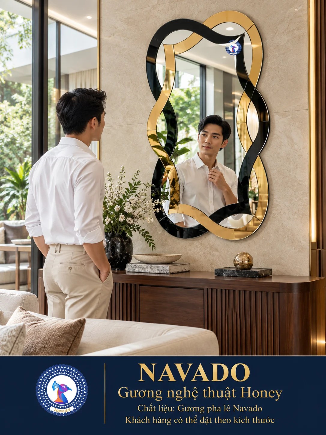 Gương nghệ thuật Honey NAVADO phòng khách
