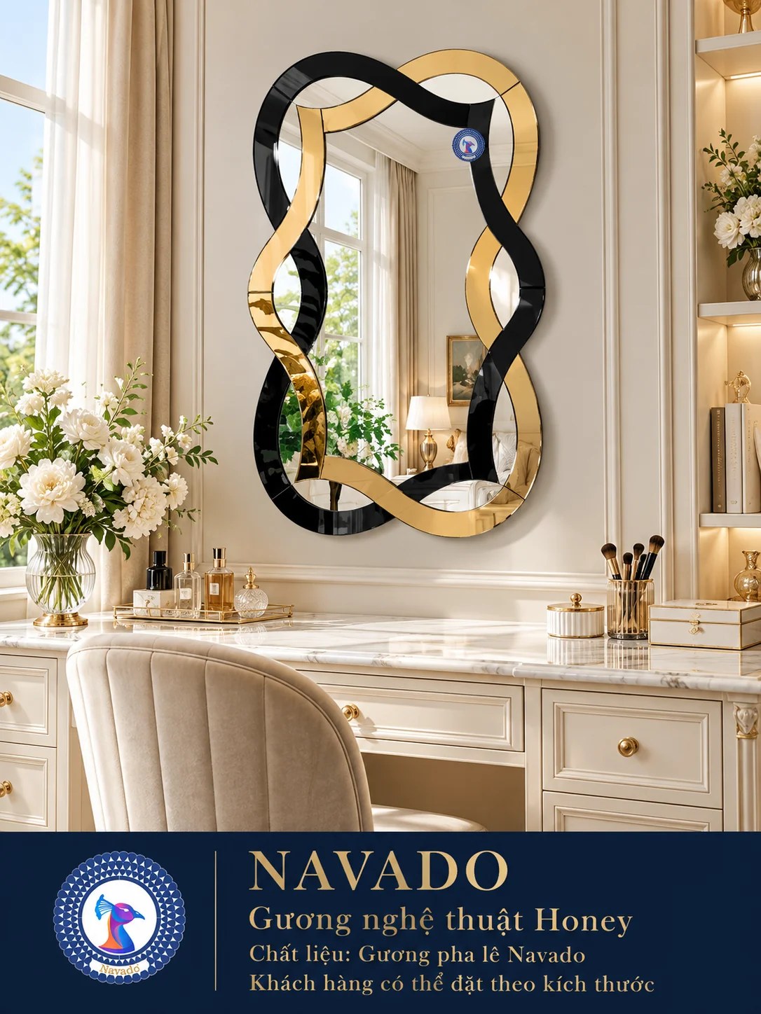 Gương bàn trang điểm Honey NAVADO