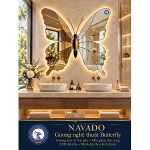 Gương phòng tắm Butterfly NAVADO ghép thủ công LED