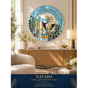 Gương nghệ thuật Chim Công 80 NAVADO phòng khách