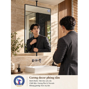 Gương phòng tắm khung inox mạ đen NAVADO
