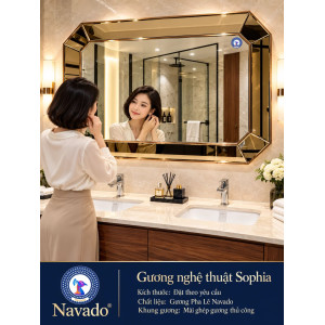 Gương nghệ thuật Trà Mài thủ công NAVADO
