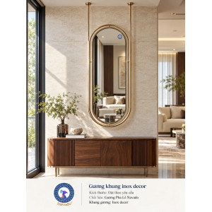 Gương trang trí khung inox decor NAVADO