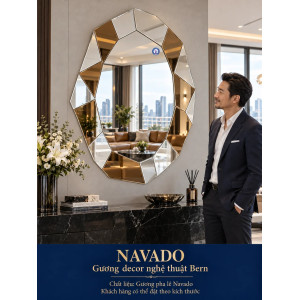 Gương trang trí Bern NAVADO viền kính trà