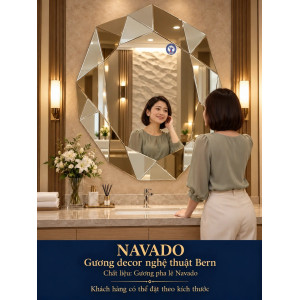 Gương phòng tắm Bern NAVADO viền kính trà