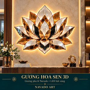 Gương nghệ thuật Hoa Sen 3D NAVADO
