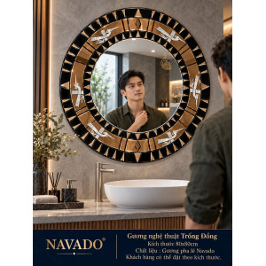 Gương nghệ thuật Trống Đồng NAVADO phòng khách