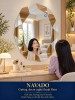Gương bàn trang điểm Bern NAVADO viền kính trà