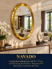 Gương trang trí inox vàng oval NAVADO 55 x 75 cm