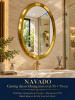 Gương phòng tắm inox vàng oval NAVADO 55 x 75 cm