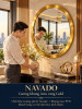 Gương trang trí inox vàng tròn NAVADO