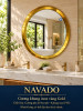Gương phòng tắm inox vàng tròn NAVADO