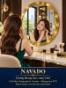 Gương bàn trang điểm inox vàng tròn NAVADO