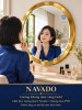 Gương bàn trang điểm inox vàng tròn NAVADO
