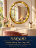 Gương bàn trang điểm inox vàng tròn NAVADO