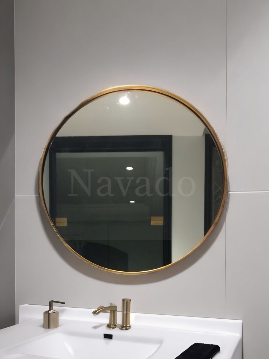 mẫu gương khung tròn cho phòng tắm