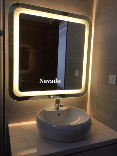 Gương đèn led phòng tắm vuông