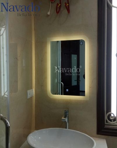Gương đèn led cảm ứng bo hai góc